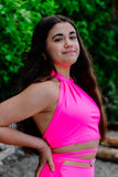 Neon Glow Wrap Top