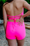 Neon Glow High Waist Shorts
