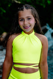 Neon Glow Wrap Top