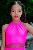 Neon Glow Wrap Top