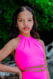 Neon Glow Wrap Top