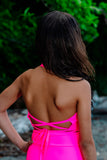 Neon Glow Wrap Top