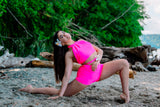 Neon Glow High Waist Shorts