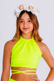 Neon Glow Wrap Top