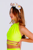 Neon Glow Wrap Top