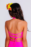 Neon Glow Wrap Top