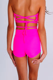 Neon Glow High Waist Shorts