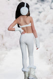 Bella Velvet Leggings - Winter Whites